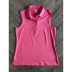 Dunning Golf Womens Rosetta Sleeveless Polo Shirt Pink Coolmax D2S22K271 NEW M